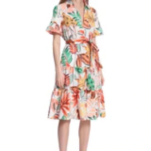Donna Morgan | Dresses | Donna Morgan Red And Green Midi Dress | Poshmark